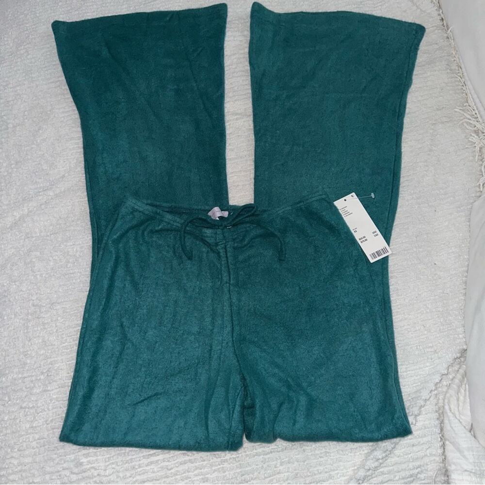 NWT URBAN OUTFITTERS OUT FROM UNDER JASPER TEAL FLARE PANTS LOUNGE YOGA XS - Picture 2 of 5